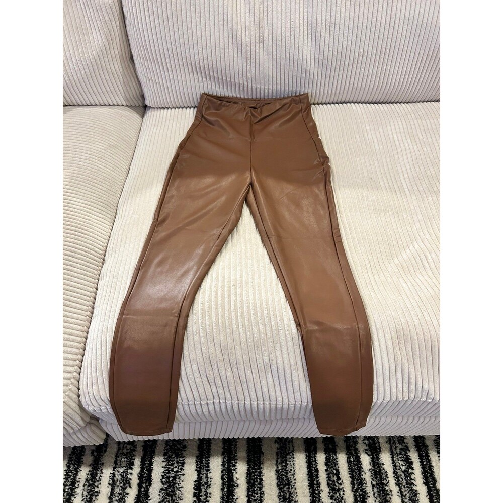 Brown leather pants